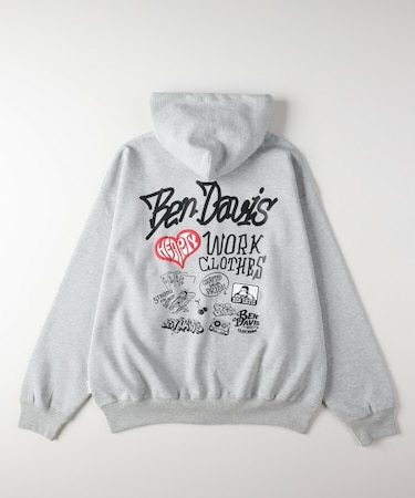 BEN DAVIS バックプリントジップパーカー