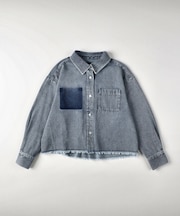 デニム加工ショートシャツ