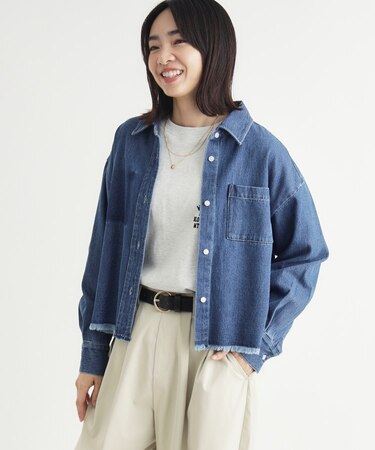 《店舗人気アイテム》デニム加工ショートシャツ