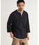 ワッフル7分袖ヘンリーネックTシャツ