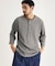 ワッフル7分袖ヘンリーネックTシャツ