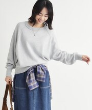 《柔らかな着心地/体型カバー》スウェットライクニット