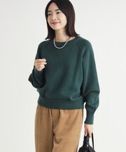 《柔らかな着心地/体型カバー》スウェットライクニット