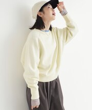 《柔らかな着心地/体型カバー》スウェットライクニット