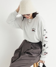ねこ刺繍ロンT