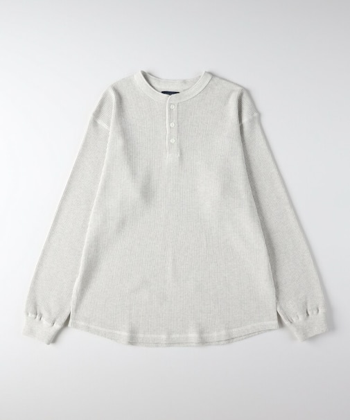 ワッフルヘンリーネックロンT