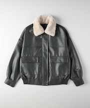 3WAYフェイクレザーブルゾン