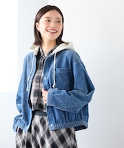 2WAYシェニールフードシャツ
