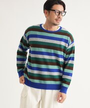マルチボーダークルーニット