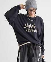 《店舗人気アイテム/体型カバー》配色クルーネックスウェット