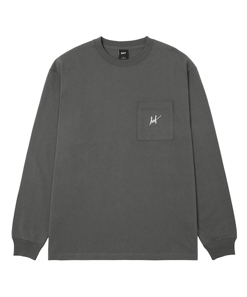 SCRIPT POCKET WASHED L/S TEE