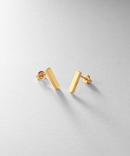 シルバー レクタングル スタッドピアス GP