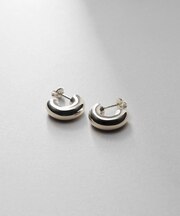 シルバー ホロウフープピアス ラウンドS