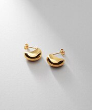 シルバー ホロウフープピアス ペアシェイプS GP
