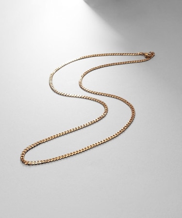シルバー デザインチェーン ライトフラットカーブネックレス(55cm) GP