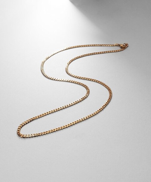 シルバー デザインチェーン ライトフラットカーブネックレス(55cm) GP
