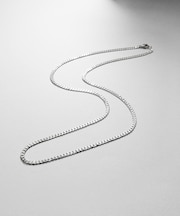 シルバー デザインチェーン ライトフラットカーブネックレス（55cm）