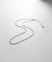 シルバー デザインチェーン ライトフラットカーブネックレス(38cm)