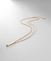 シルバー ダブルチェーンスクエアバーネックレス GP