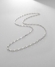 シルバー デザインチェーン ボックスネックレスM（55cm）