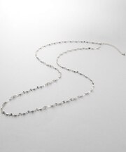 シルバー デザインチェーン デュアルペタルネックレス（60cm）