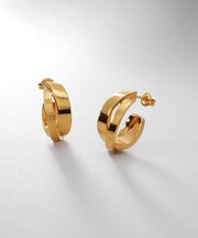 シルバー フラットオーバルクロスピアス GP