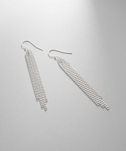 シルバー カーブチェーンフリンジピアス