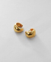 シルバー ハギーフープ ポインテッドワイドピアス GP