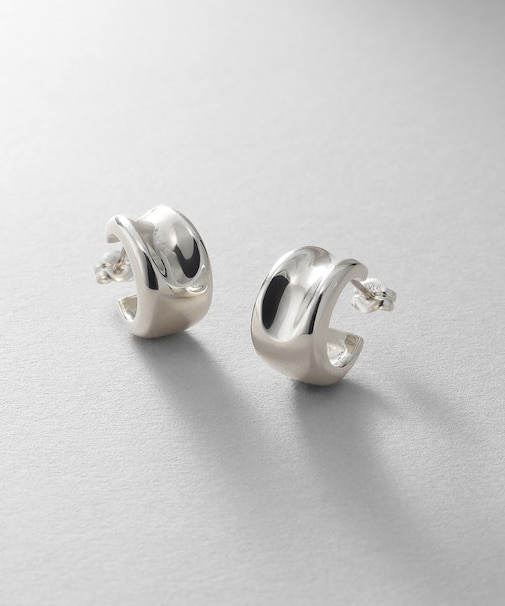 シルバー コンケイブピアス