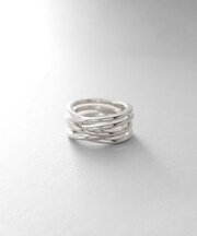 シルバー クロッシングラインリング