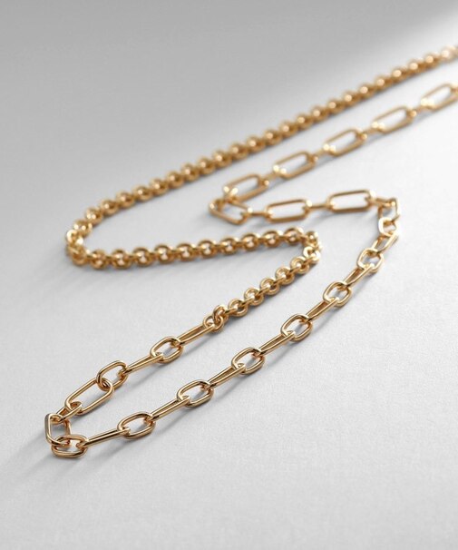 シルバー ミックスネックレス ケーブルチェーン2WAYネックレス GP