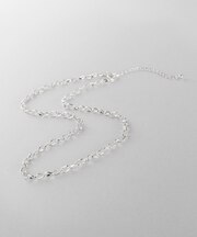 シルバー デザインチェーン シングルスパイクネックレス