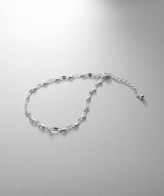 シルバー デザインチェーン デュアルペタルブレスレット