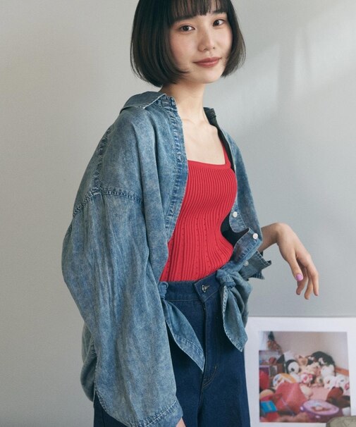 ライトデニムルーズシャツ