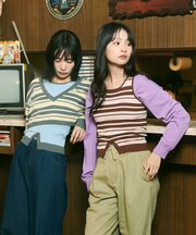 2ピースボーダーニットトップス