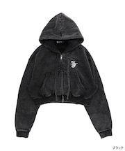 OG PIGMENT CROPPED ZIP HOODIE(WOMEN)