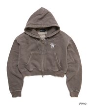 OG PIGMENT CROPPED ZIP HOODIE(WOMEN)