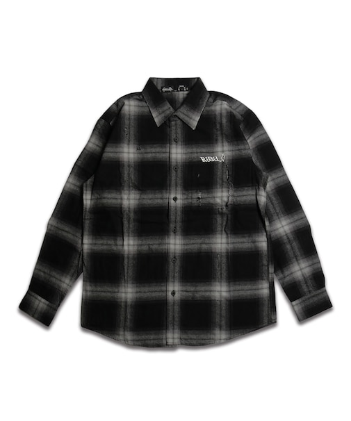 DAMAGE FLANNNEL CHECK SHIRT