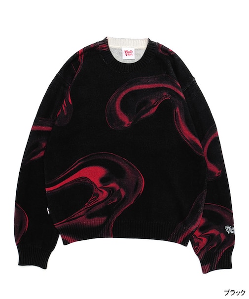 PRINTED CREW KNIT