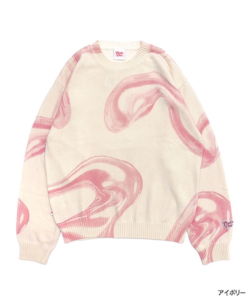 PRINTED CREW KNIT