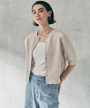 【VERY掲載】BEAUTY FORM JERSEY light スナップカーディガン