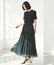 ラメリンクルシフォン スカート