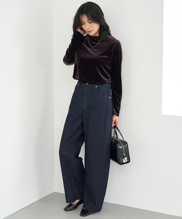 【UNFILO DENIM】撥水ストレッチ バレルレッグデニム