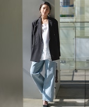 【UNFILO DENIM/新色追加】撥水ストレッチ ルーズワイドデニム