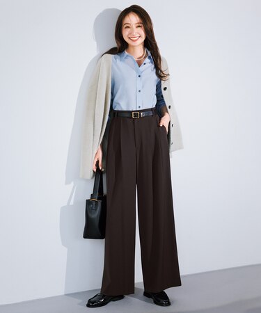 マイビューティ タックワイドパンツ