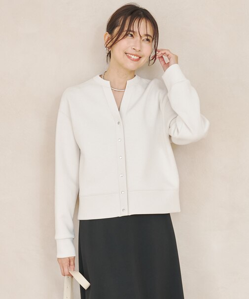 【WEB限定カラー】BEAUTY FORM JERSEY キーネックカーディガン