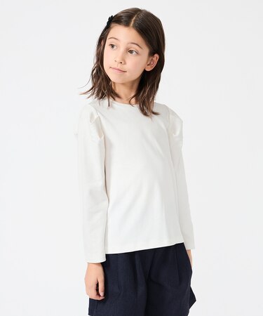 【110-150cm】タックスリーブTシャツ