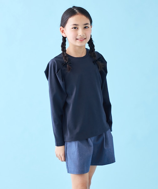 【110-150cm】タックスリーブTシャツ