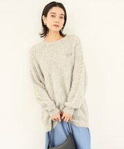 アルパカシャギー ロングニット