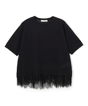 レースドッキングニット クルーネック